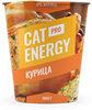 Большая оранжевая упаковка корма Cat Energy со вкусом курицы